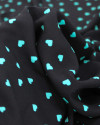 Tecido Viscose Micro Corações Verde Tifany e Preto
