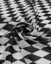 Tecido Crepe Chiffon Losangos P/B