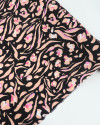 Tecido Viscose Estampa Figuras Abstratas Salmão, Rosa e Preto