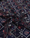 Tecido Viscose Estampa Náutica Branco Vermelho e Azul Marinho