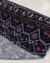 Tecido Viscose Estampa Náutica Branco Vermelho e Azul Marinho