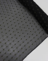 Tecido Crepe Chiffon Texturizado Com Bordados Poá Dourado e Preto
