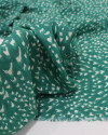 Tecido Viscose Pingos Abstratos Sombreado Offwhite e Verde Tiffany