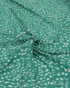 Tecido Viscose Pingos Abstratos Sombreado Offwhite e Verde Tiffany