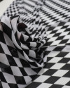 Tecido Crepe Chiffon Losangos P/B