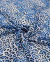 Tecido Crepe Chiffon Animal Print Tie Dye Tons de Azul