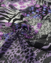 Tecido Crepe Chiffon Multi Estampado Tons de Roxo