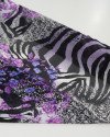Tecido Crepe Chiffon Multi Estampado Tons de Roxo