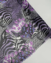 Tecido Crepe Chiffon Multi Estampado Tons de Roxo