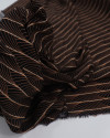 Tecido Viscose Estampa Linhas Curvas Branco, Caramelo e Preto