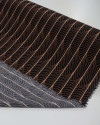 Tecido Viscose Estampa Linhas Curvas Branco, Caramelo e Preto