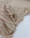 Tecido Viscose Estampa Linhas Curvas Caramelo e Creme