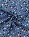 Tecido Viscose Micro Geométrico Offwhite, Preto e Azul