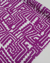 Tecido Crepe de Viscose Italiano Estampa Étnica Roxo e Branco