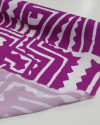 Tecido Crepe de Viscose Italiano Estampa Étnica Roxo e Branco