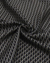 Tecido Crepe Silk Italiano Micro Geométrico Preto, Bege e Cinza