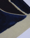 Tecido Viscose Acetinada Italiano Macro Estampa Abstrata Azul, Marrom e Bege