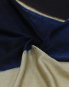 Tecido Viscose Acetinada Italiano Macro Estampa Abstrata Azul, Marrom e Bege