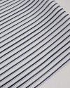 Tecido Crepe de Viscose Italiano Listras Duplas Tons de Azul e Branco
