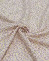 Tecido Viscose Sarjada Italiano Micro Margaridas Amarelo, Branco e Rosé