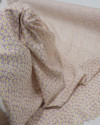 Tecido Viscose Sarjada Italiano Micro Margaridas Amarelo, Branco e Rosé