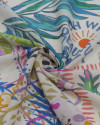 Tecido Crepe de Alfaiataria Italiano Multi Estampado Colorido