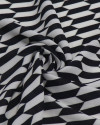 Tecido Crepe Chiffon Texturizado Italiano Ilusão de Ótica P/B