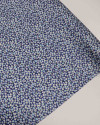 Tecido Crepe Silk Italiano Tapete Floral Branco e Azul