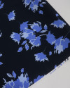 Tecido Crepe de Viscose Italiano Folhagens Abstratas Tons de Azul e Preto