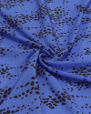 Tecido Viscose Acetinada Italiano Brocado Animal Print Azul