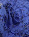 Tecido Viscose Acetinada Italiano Brocado Animal Print Azul