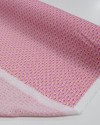 Tecido Viscose Italiano Micro Estampado Geométrico Vermelho e Rosa