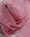 Tecido Viscose Italiano Micro Estampado Geométrico Vermelho e Rosa