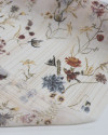 Tecido Crepe Chiffon Italiano Com Lurex Ramos e Flores Colorido e Bege