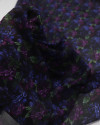Tecido Crepe Chiffon Italiano Tapete Floral Roxo, Azul e Preto