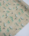 Tecido Viscose Acetinada Italiano Safari Tons de Verde e Bege