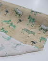 Tecido Viscose Acetinada Italiano Safari Tons de Verde e Bege