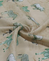 Tecido Viscose Acetinada Italiano Safari Tons de Verde e Bege