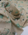 Tecido Viscose Acetinada Italiano Safari Tons de Verde e Bege