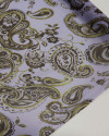 Tecido Crepe Chiffon Italiano Macro Cashmere Floral Verde e Lilás