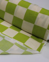 Tecido Viscose Macro Xadrez Creme e Verde Oliva