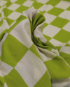 Tecido Viscose Macro Xadrez Creme e Verde Oliva