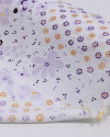 Tecido Viscose Mista com Poliamida Grosso Barrado Cashmere Floral Amarelo, Roxo e Branco