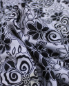 Teicdo Viscose Mista com Poliamida Tapete Floral em Rascunhos P/B