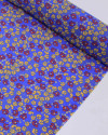 Tecido Viscose Mista com Poliamida Micro Tapete Floral Amarelo, Vermelho e Azul