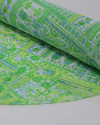 Tecido Crepe Chiffon Texturizado Multi Estampas Azul e Tons de Verde