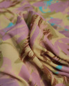 Tecido Crepe de Viscose Italiano Tapete Floral Abstrato Tons Pastéis