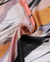 Tecido Crepe Silk Italiano Listras Onduladas Coloridas