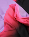 Tecido Crepe Silk Italiano Degradê Irregular Lilás e Preto