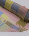 Tecido Crepe Chiffon Italiano Quadriculado Irregular Tons Pastéis